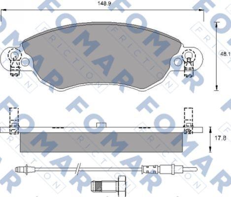 FOMAR Friction FO 786981 - Комплект спирачно феродо, дискови спирачки vvparts.bg
