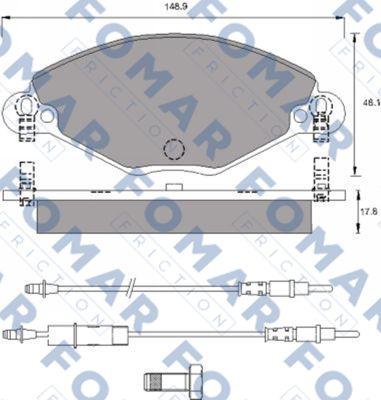 FOMAR Friction FO 787081 - Комплект спирачно феродо, дискови спирачки vvparts.bg