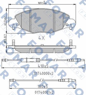 FOMAR Friction FO 787181 - Комплект спирачно феродо, дискови спирачки vvparts.bg