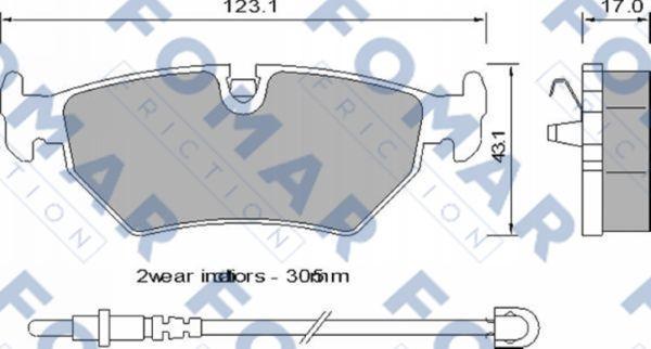 FOMAR Friction FO 729281 - Комплект спирачно феродо, дискови спирачки vvparts.bg