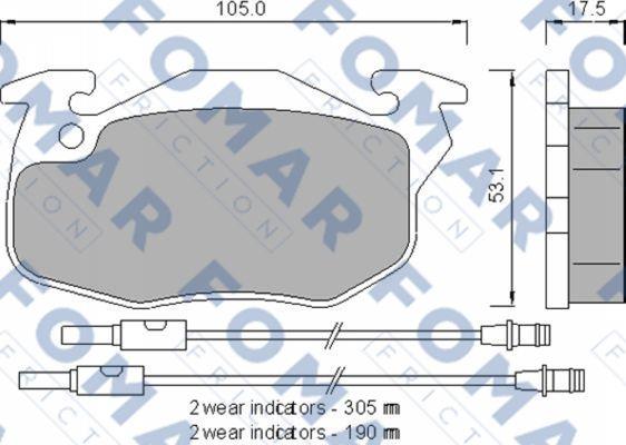 FOMAR Friction FO 721281 - Комплект спирачно феродо, дискови спирачки vvparts.bg