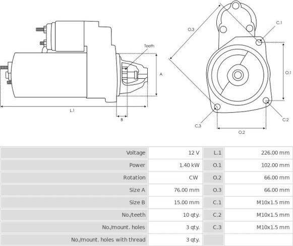 FORD F02F11000AA - Стартер vvparts.bg