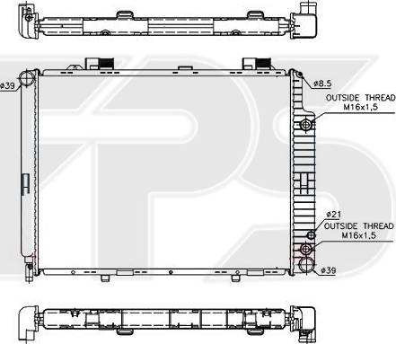 FPS FP 46 A233 - Радиатор, охлаждане на двигателя vvparts.bg