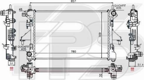 FPS FP 54 A1225 - Радиатор, охлаждане на двигателя vvparts.bg