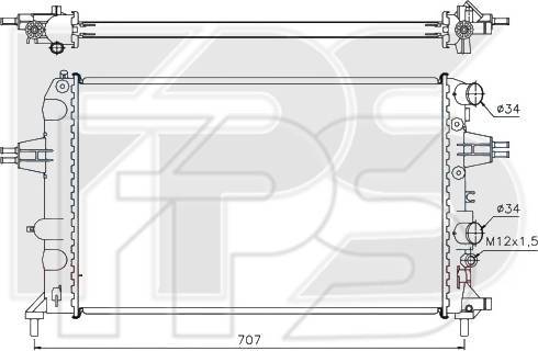 FPS FP 52 A1085-X - Радиатор, охлаждане на двигателя vvparts.bg