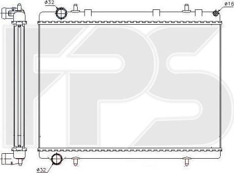 FPS FP 20 A1442 - Радиатор, охлаждане на двигателя vvparts.bg