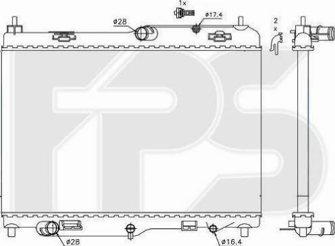 FPS FP 28 A259-X - Радиатор, охлаждане на двигателя vvparts.bg