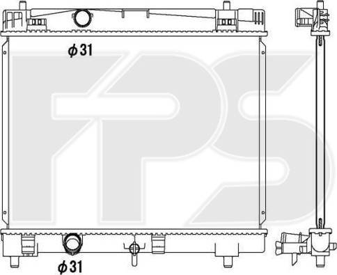 FPS FP 70 A1319-X - Радиатор, охлаждане на двигателя vvparts.bg