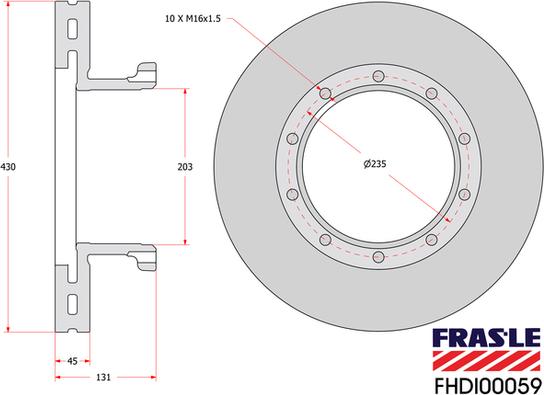 FRAS-LE FHDI00059 - Спирачен диск vvparts.bg