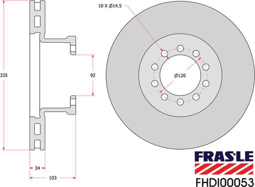 FRAS-LE FHDI00053 - Спирачен диск vvparts.bg