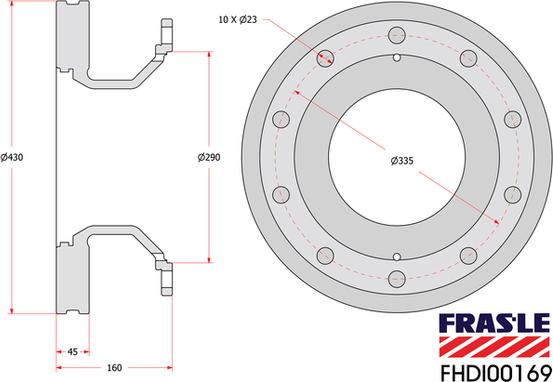 FRAS-LE FHDI00169 - Спирачен диск vvparts.bg