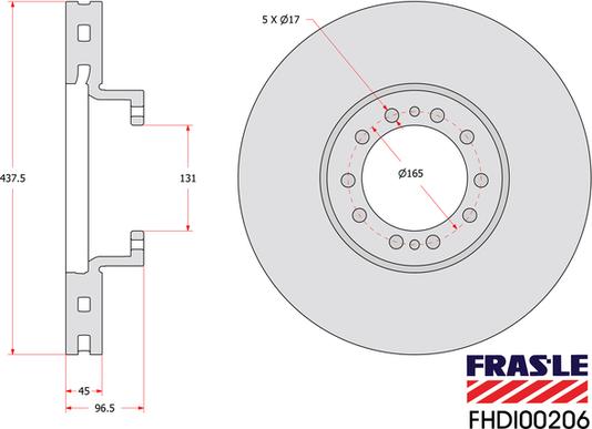 FRAS-LE FHDI00206 - Спирачен диск vvparts.bg