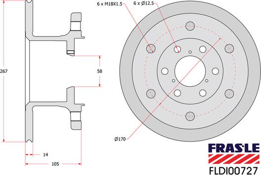 FRAS-LE FLDI00727 - Спирачен диск vvparts.bg