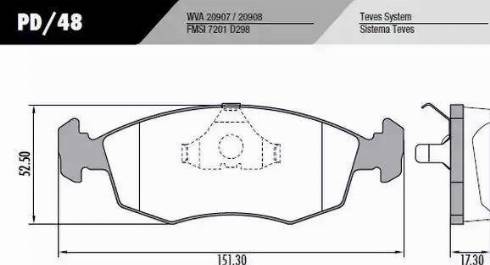 FRAS-LE PD48 - Комплект спирачно феродо, дискови спирачки vvparts.bg