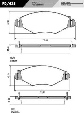 FRAS-LE PD/435 - Комплект спирачно феродо, дискови спирачки vvparts.bg