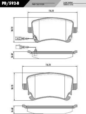 FRAS-LE PD/592-B - Комплект спирачно феродо, дискови спирачки vvparts.bg