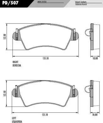 FRAS-LE PD507 - Комплект спирачно феродо, дискови спирачки vvparts.bg