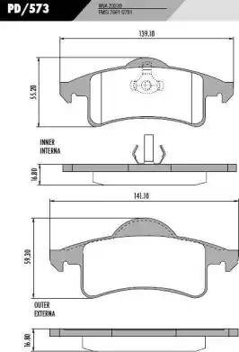 FRAS-LE PD/573 - Комплект спирачно феродо, дискови спирачки vvparts.bg