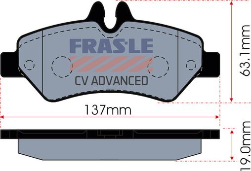 FRAS-LE PD/663-CV - Комплект спирачно феродо, дискови спирачки vvparts.bg