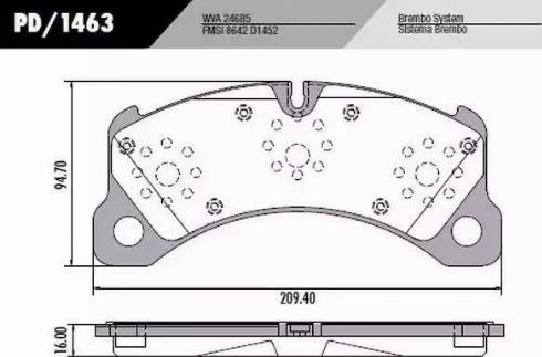 FRAS-LE PD/1463 - Комплект спирачно феродо, дискови спирачки vvparts.bg