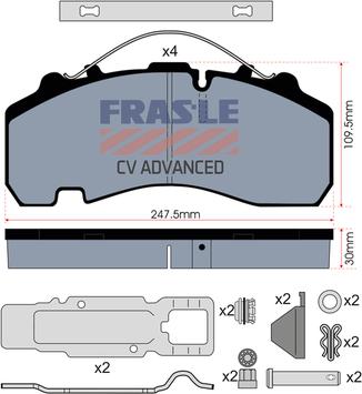 FRAS-LE PD/141-K021-CV - Комплект спирачно феродо, дискови спирачки vvparts.bg