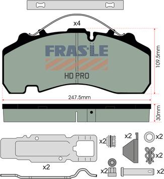 FRAS-LE PD/141-K021-HD - Комплект спирачно феродо, дискови спирачки vvparts.bg