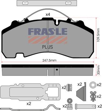 FRAS-LE PD/141-K021-PLUS - Комплект спирачно феродо, дискови спирачки vvparts.bg