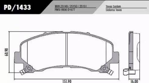 FRAS-LE PD/1433 - Комплект спирачно феродо, дискови спирачки vvparts.bg