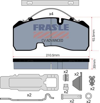 FRAS-LE PD/142-K023-CV - Комплект спирачно феродо, дискови спирачки vvparts.bg