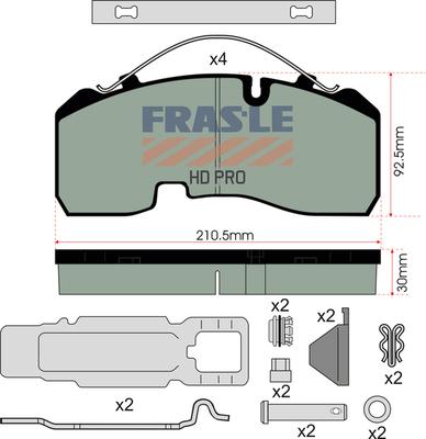 FRAS-LE PD/142-K023-HD - Комплект спирачно феродо, дискови спирачки vvparts.bg