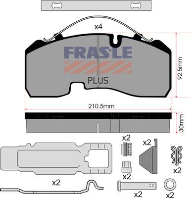 FRAS-LE PD/142-K023-PLUS - Комплект спирачно феродо, дискови спирачки vvparts.bg