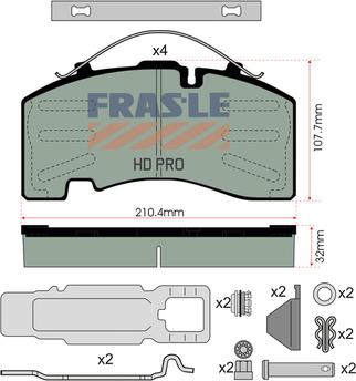 FRAS-LE PD/147-K023-HD - Комплект спирачно феродо, дискови спирачки vvparts.bg