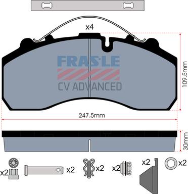 FRAS-LE PD/116-K020-CV - Комплект спирачно феродо, дискови спирачки vvparts.bg