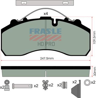 FRAS-LE PD/116-K020-HD - Комплект спирачно феродо, дискови спирачки vvparts.bg