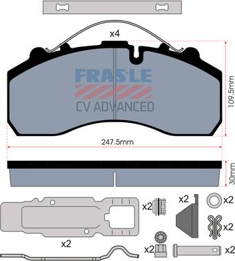 FRAS-LE PD/116-K021-CV - Комплект спирачно феродо, дискови спирачки vvparts.bg