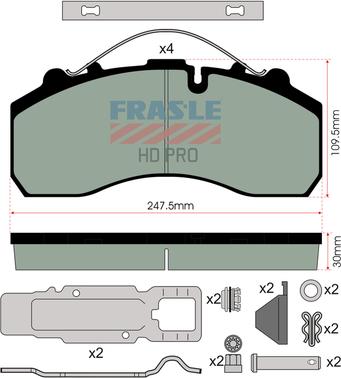 FRAS-LE PD/116-K021-HD - Комплект спирачно феродо, дискови спирачки vvparts.bg