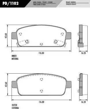 FRAS-LE PD1102 - Комплект спирачно феродо, дискови спирачки vvparts.bg