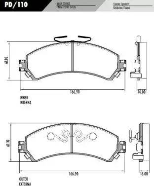 FRAS-LE PD110 - Комплект спирачно феродо, дискови спирачки vvparts.bg