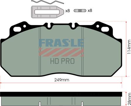 FRAS-LE PD/112-K007-HD - Комплект спирачно феродо, дискови спирачки vvparts.bg