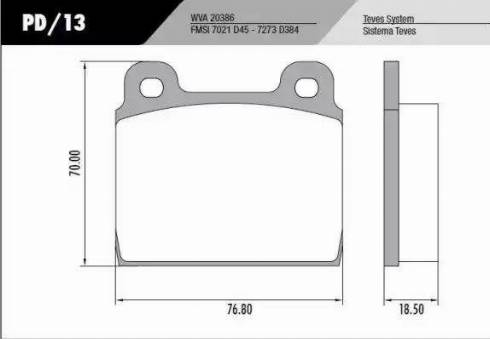 FRAS-LE PD/13 - Комплект спирачно феродо, дискови спирачки vvparts.bg