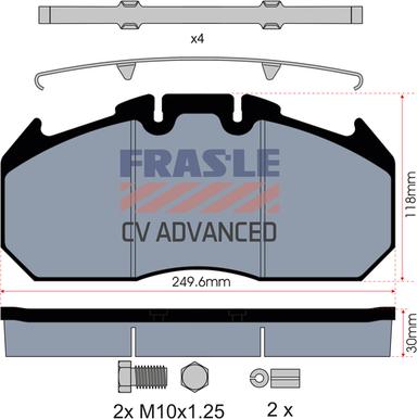 FRAS-LE PD/129-K009-CV - Комплект спирачно феродо, дискови спирачки vvparts.bg