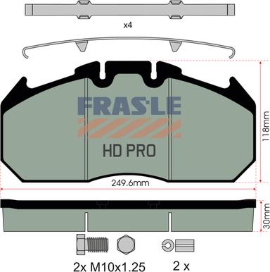 FRAS-LE PD/129-K009-HD - Комплект спирачно феродо, дискови спирачки vvparts.bg