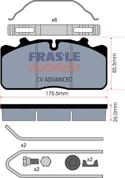 FRAS-LE PD/124-K018-CV - Комплект спирачно феродо, дискови спирачки vvparts.bg