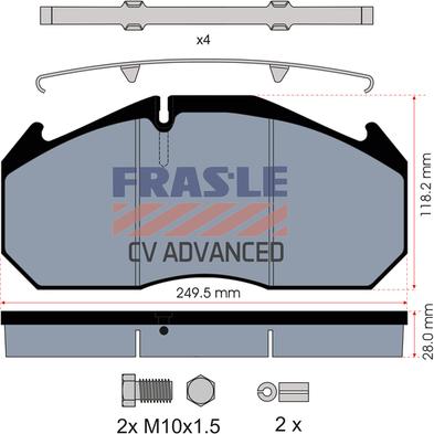 FRAS-LE PD/125-K012-CV - Комплект спирачно феродо, дискови спирачки vvparts.bg