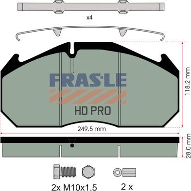 FRAS-LE PD/125-K012-HD - Комплект спирачно феродо, дискови спирачки vvparts.bg