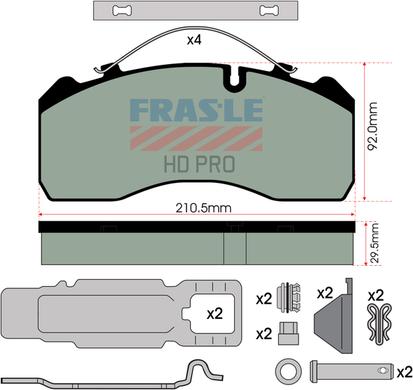 FRAS-LE PD/120-K023-HD - Комплект спирачно феродо, дискови спирачки vvparts.bg