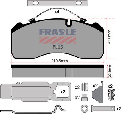 FRAS-LE PD/120-K023-PLUS - Комплект спирачно феродо, дискови спирачки vvparts.bg