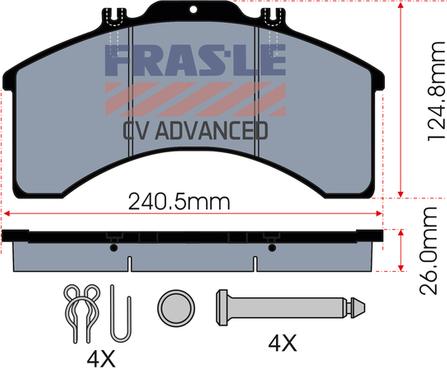 FRAS-LE PD/128-K005-CV - Комплект спирачно феродо, дискови спирачки vvparts.bg