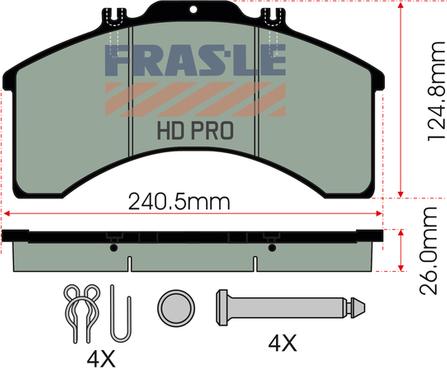 FRAS-LE PD/128-K005-HD - Комплект спирачно феродо, дискови спирачки vvparts.bg