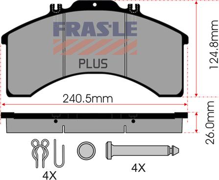 FRAS-LE PD/128-K005-PLUS - Комплект спирачно феродо, дискови спирачки vvparts.bg